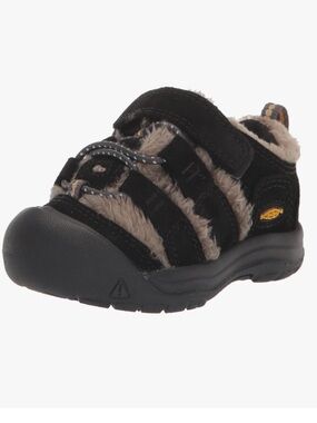 Keen Kids Newport Black and Tan Fuzzy Strap Sneaker Toddler size 6 NWT